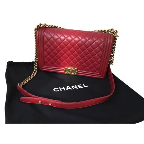 chanel red boy bag square|pre owned chanel boy bag.